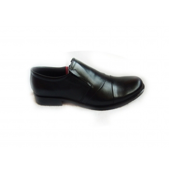 Eleganckie Skórzane Męskie Buty 45 H Czarny