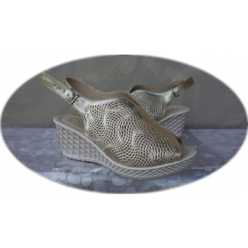 Sandały Złote Damskie na Koturnie 6,5cm nr.41