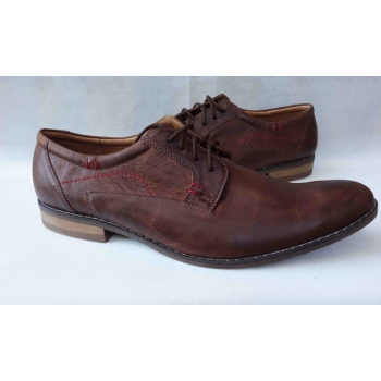 Męskie skórzane półbuty brąz 42