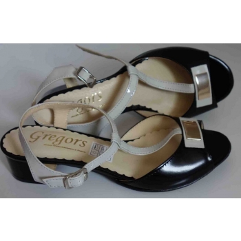 Eleganckie sandałki skórzane - Czarne, rozmiar 38