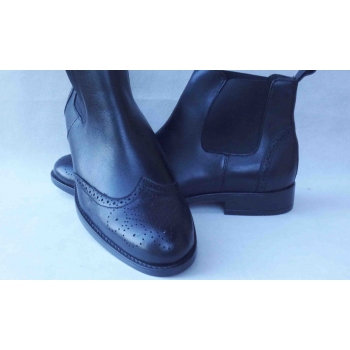 Eleganckie czarne sztyblety męskie, skóra naturalna, rozmiar 42