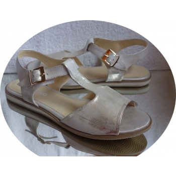 Leather Sandals Gold Wide Fit H 44