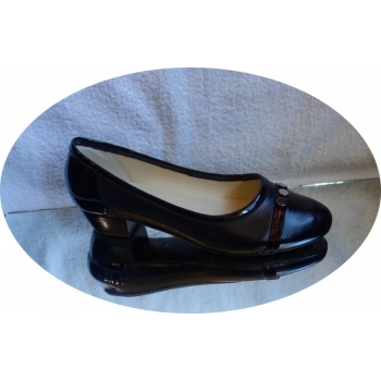Eleganckie Skórzane Baletki, Czarny, 43