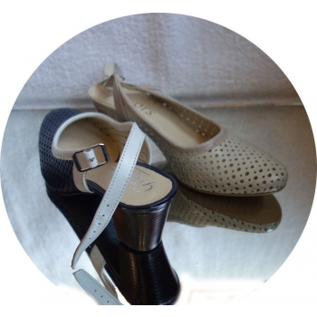 Eleganckie Sandałki Skórzane, Granat, 38