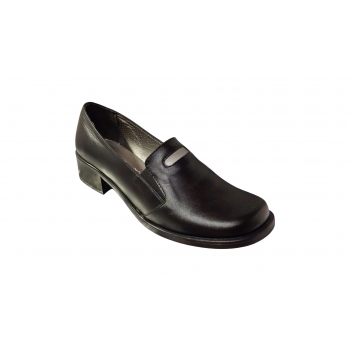 Eleganckie Mokasyny Damskie, Czarne, Skóra, 37