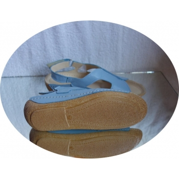 Nowe DAMSKIE skórzane sandałki bez pięt, niebieskie, rozmiar 37