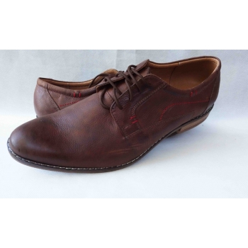 Męskie skórzane półbuty brąz 42