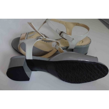 Sandałki skórzane - popiel, rozmiar 37