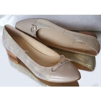 Czółenko Skórzane Ballerina Tęgi Nosek 41