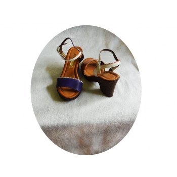 Sandały ze skóry naturalnej - fiolet 38