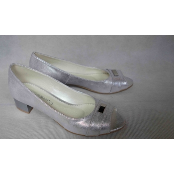 Sandały Skórzane Róż-Srebro 37