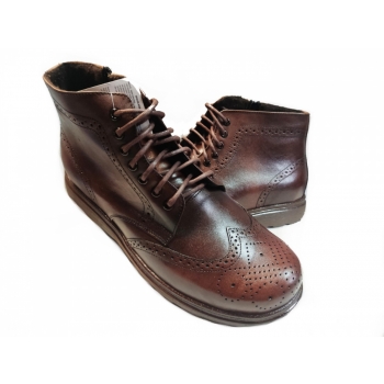 Bardzo szerokie buty męskie - kozaki brąz 3xH 45
