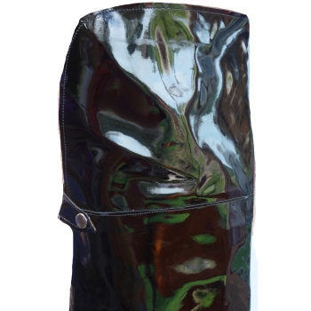Muszkieterki czarne lakierowane z szeroką cholewką - 48cm OBW AZ - Latex 47