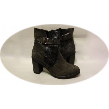 Botki Damskie Szare, Obcas 7,5cm, Nr.39