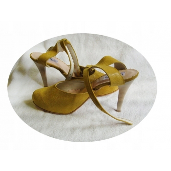 Eleganckie złote sandały platformy -40%