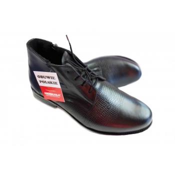 Eleganckie skórzane kozaki męskie, rozmiar 42