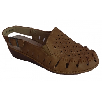 Sandałki skórzane brązowe TĘGOŚĆ G+, rozmiar 39