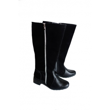 Buty Damskie Zamszowe z Szeroką Cholewką | Rozmiar 39