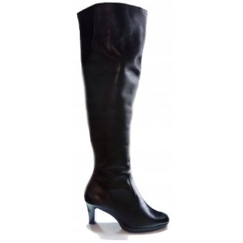 Eleganckie Kozaki Skórzane szeroka cholewka 41