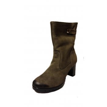 Botki kozaki skórzane, popielate, obcas 7,5 cm, rozm. 37