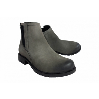 Nowe Eleganckie Botki Szary Nubuk 37