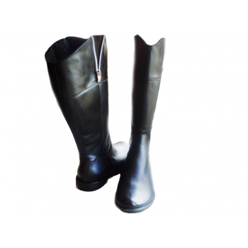 Kozaki Skórzane do Kolana - Czarny 39 cm