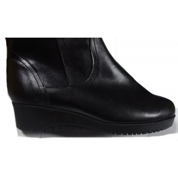 Eleganckie Czarne Kozaczki Skórzane 41