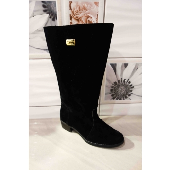 Kozaki Zamszowe z Wysoką Cholewką 58 cm - Czarny 41