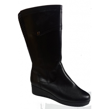 Eleganckie Czarne Kozaczki Skórzane 41