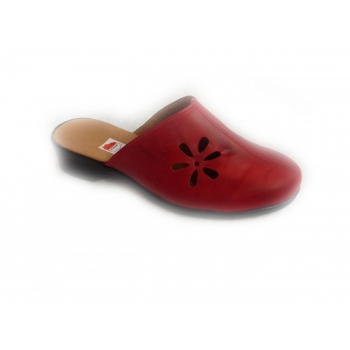 Eleganckie skórzane klapki czerwone 42