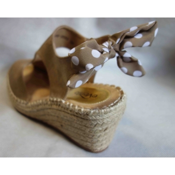 Sandały damskie ESPADRYLE brązowe tęg G - Evento