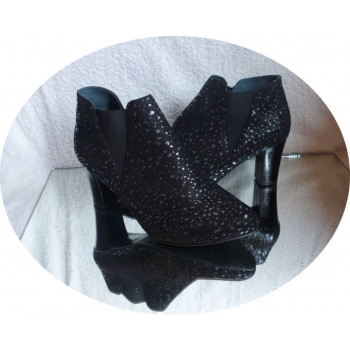 Eleganckie Skórzane Botki, Tęgość H, Obcas 8cm, 37