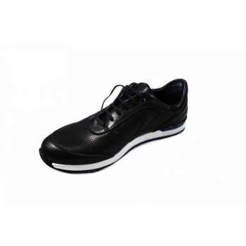 Buty sportowe skórzane - Moskała SP33, czarne