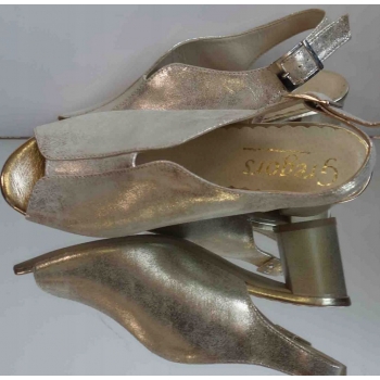 Sandałki skórzane FASHION obcas G H złote 38