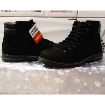 Nowa Kolekcja: Trzewiki Męskie Skórzane Nubuk Czarny 45