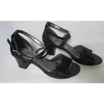 Eleganckie sandały skórzane czarne - 37