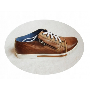 Męskie Półtrampki MOSKAŁA - Granatowe Skórzane, Rozmiar 45