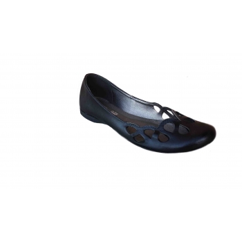 Eleganckie Baleriny Skórzane, Czarne, 37