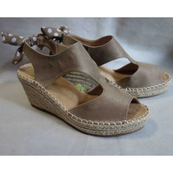 Sandały damskie Espadryle brąz beżowy Tęgość G 38 cm