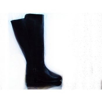 Skórzane Czarne Kozaczki z Wysoką Cholewką, Rozmiar 37