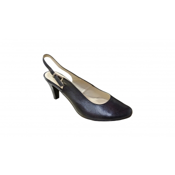 Eleganckie Sandały Skórzane 7,5cm - Czarny - Rozmiar 38