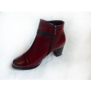 Botki Skórzane szerokiej tęgości H, obcas 6 cm - Rozmiar 40