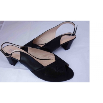 Sandały Ze Skóry Damskie Czarne G1/2 - 43