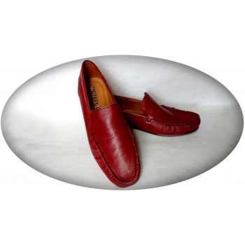Męskie eleganckie mokasyny czerwone 42