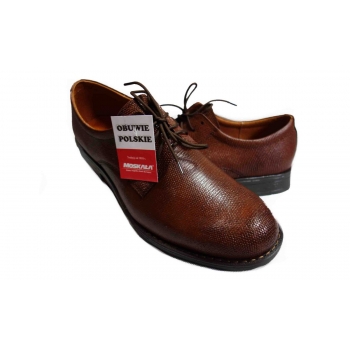 Eleganckie Skórzane Buty Męskie H Tęgość, Brąz 41