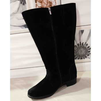 Kozaki Zamszowe z Wysoką Cholewką 58 cm - Czarny 41