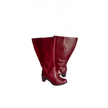 Kozaki Bordowe z Szeroką Cholewką - Rozmiar 42