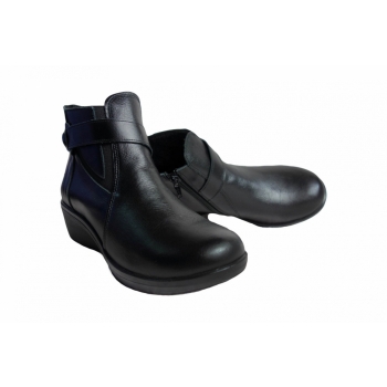 Eleganckie Czarne Botki Koturny 4,5cm Nr.37