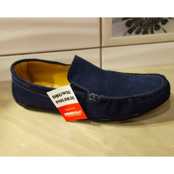 Eleganckie mokasyny welurowe - Granat (40)