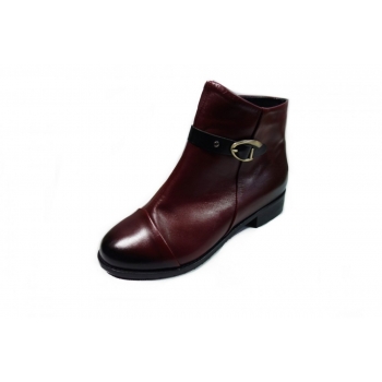 Botki Damskie Skórzane Szerokie H 3cm 39